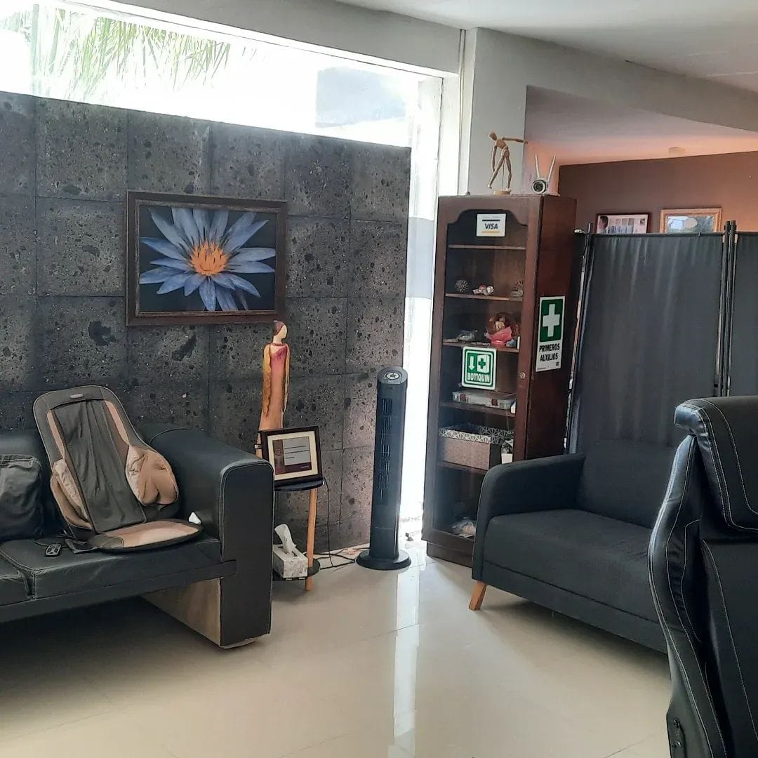 The clinic waiting area with comfortable seating